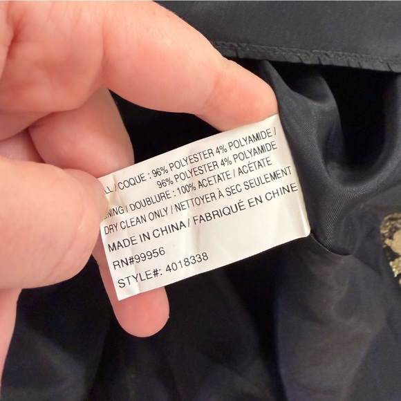 Shoshanna Midnight Dress Womens 4 Black Gold Jacquard Floral High Neck Gown - Picture 4 of 10